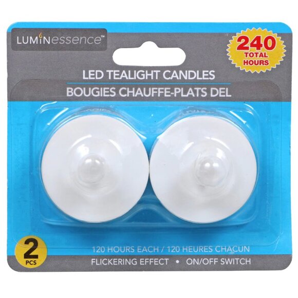 Luminessence Flameless Battery Operated LED Tealight Candles, 2ct - Picture 1 of 7